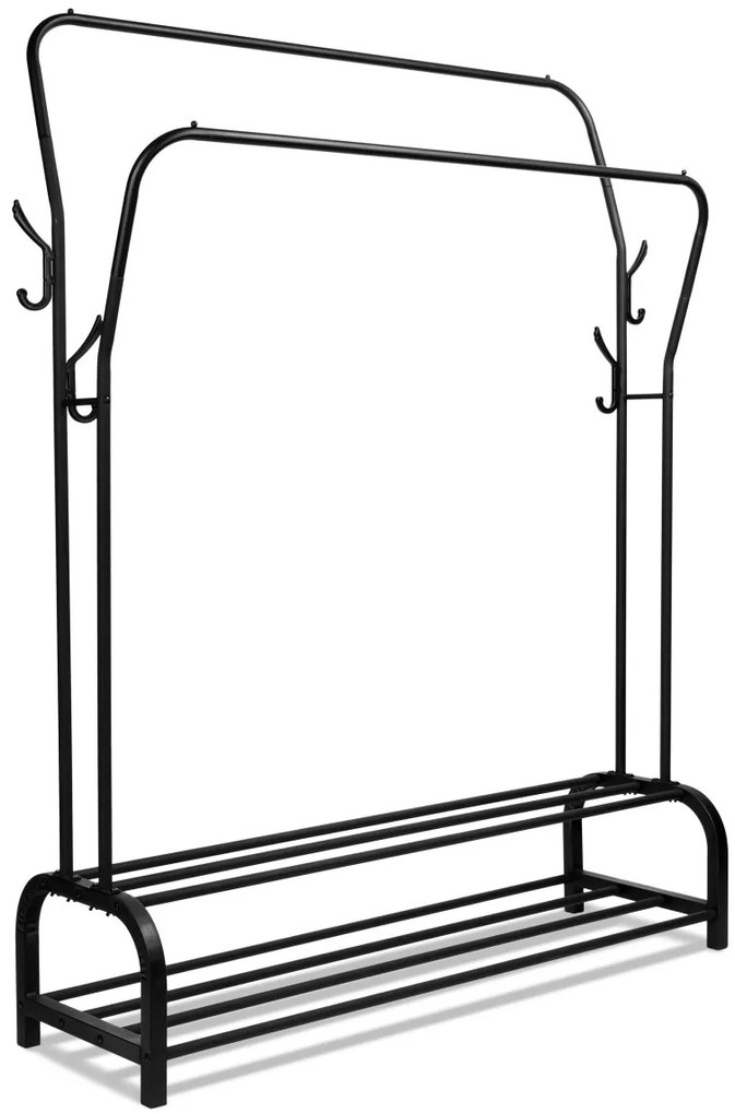 Dvojitý stojací vešiak LARY čierny