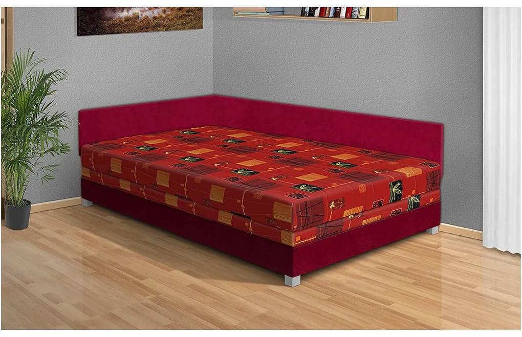 Nabytekmorava Čalúnená posteľ Aneta 110x200 cm čalúnenie: Červená / Mega 043 červená