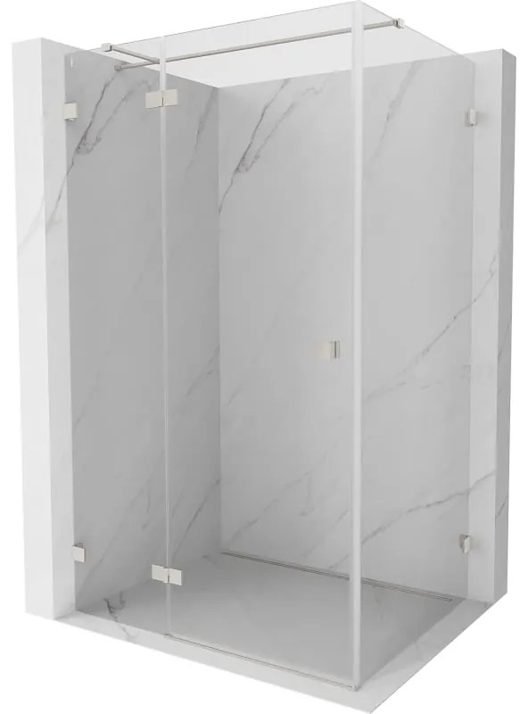Mexen Lunar T, sklápací sprchový kút ľavý 110 x 90 cm, 8mm číre sklo, oceľový profil, 834T-110-090-97-00-L