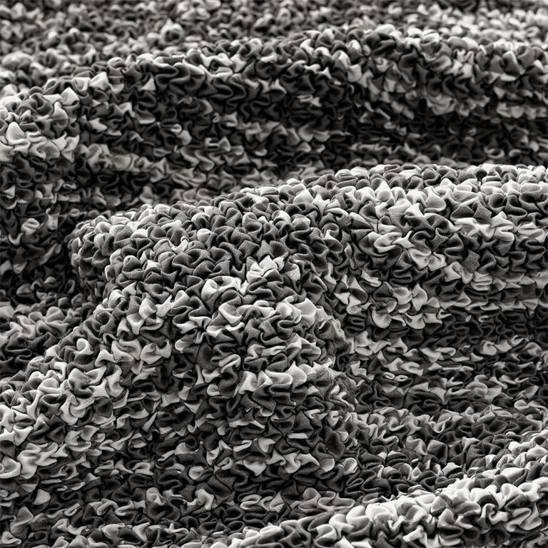 Bielastické poťahy UNIVERSO NOVÉ žíhané čiernobiele kreslo ušiak (š. 60 - 110 cm)