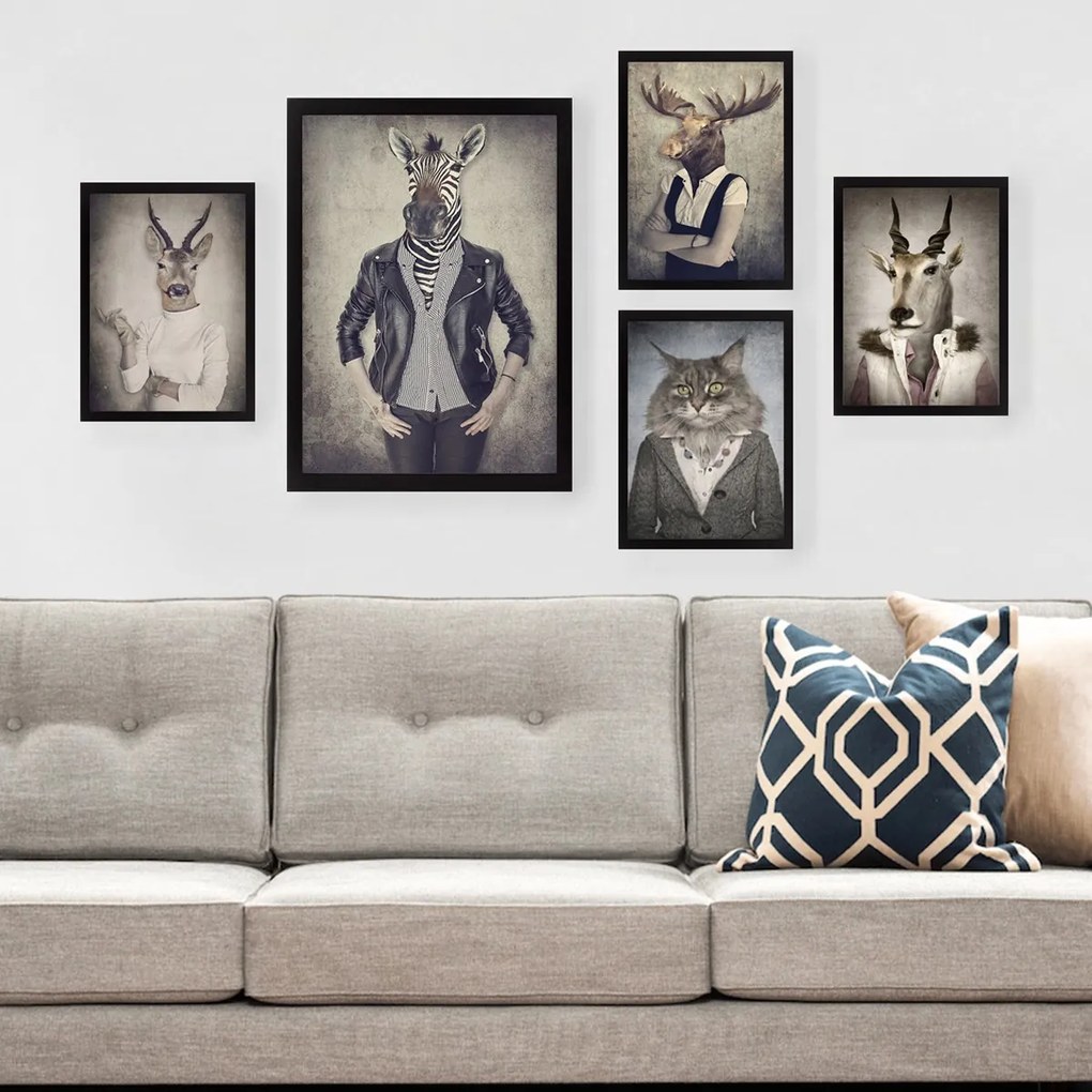Sada obrazů Animal Heads 5 ks