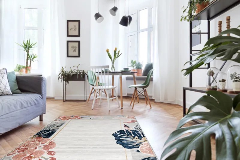 Dywany Łuszczów, Kusový koberec Botanic 65240 Flamingo grey – na von aj na doma, 117x170, viacfarebná, chodba / predsieň