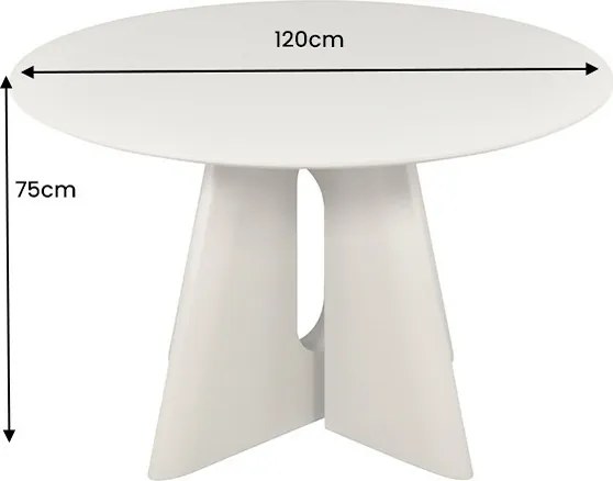 Okrúhly jedálenský stôl Yenibeth 120 cm sivo-béžový