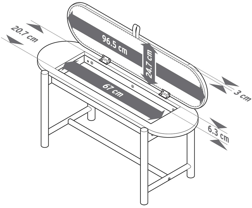 Lavica z masívneho dreva s čalúnením a úložným priestorom