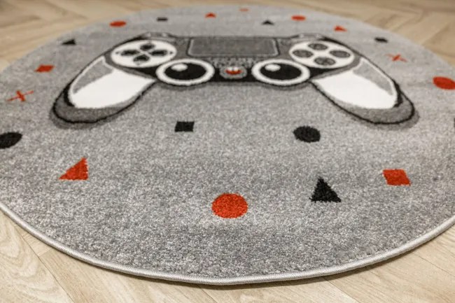 Koberec Lima G928A Gamepad svetlosivý / tmavosivý kruh