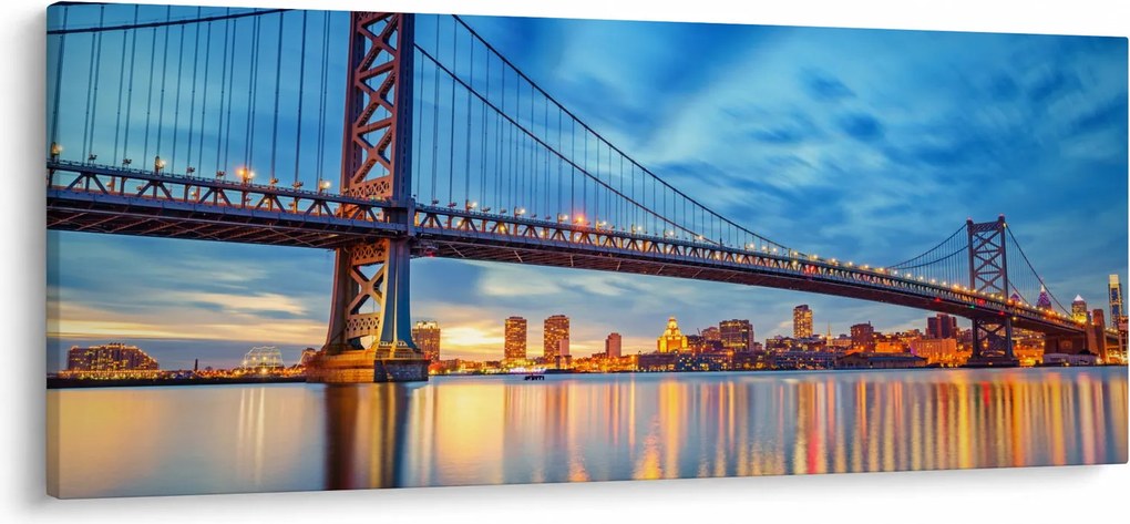 Obraz - Most Benjamina Franklina, Filadelfia (120x50 cm)