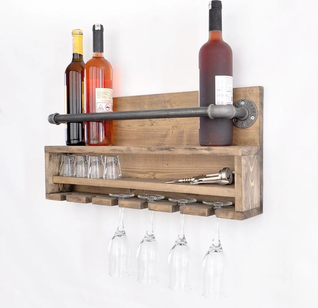 Kuchyňská police BORURAF černá/ořech