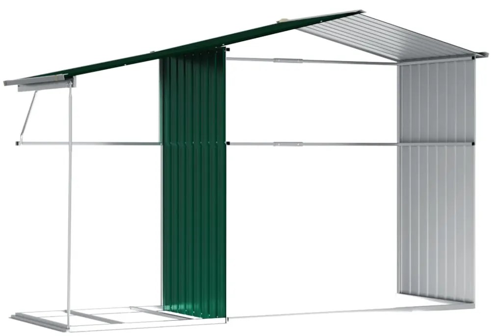 Záhradná kôlňa zelená 277x192,5x179 cm pozinkovaná oceľ