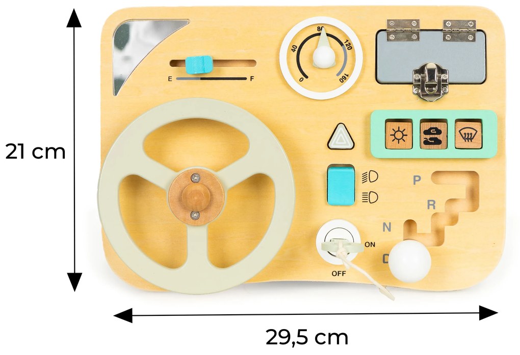 Drevená doska na manipuláciu s volantom pre deti