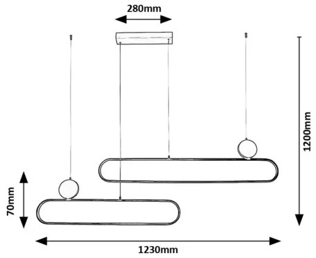 Rabalux 72268 - LED Luster na lanku CIRCADO 2xLED/24W/230V 3000K