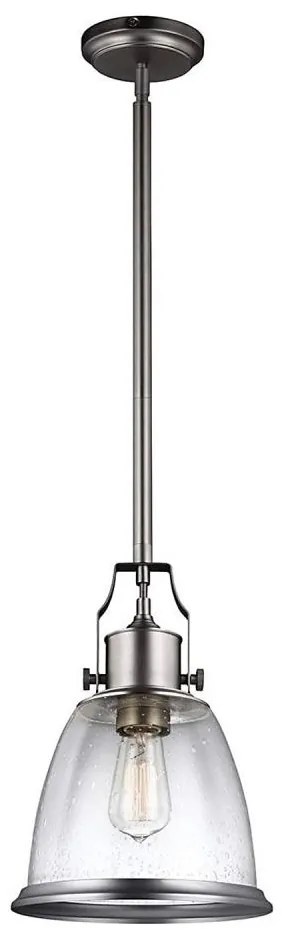 Feiss FE-HOBSON-P-M-SN - Luster na tyči HOBSON 1xE27/60W/230V strieborná