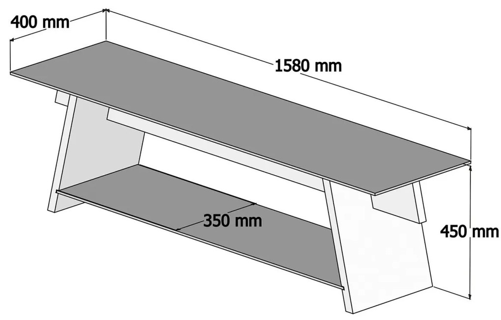 TV skrinka TV201 158 cm orech/čierna