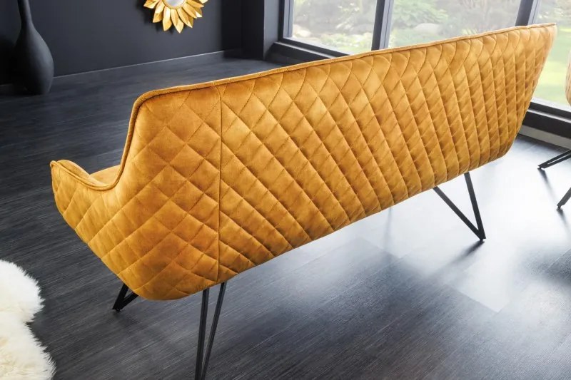 Lavica Euphoria 160cm zamat horčicovo žltá