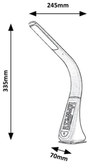 Rabalux - LED Stmievateľná dotyková stolná lampa s displejom LED/5W/230V čierna