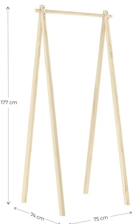 Stojan na oblečenie z borovicového dreva v prírodnej farbe Hongi - Karup Design