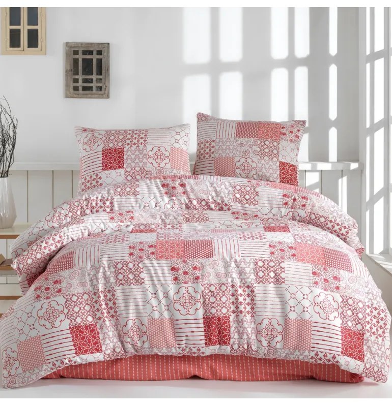 Obliečky bavlnené Samet červené EMI, Štandardný set jednolôžko obsahuje 1x 140x200 + 1x 70x90