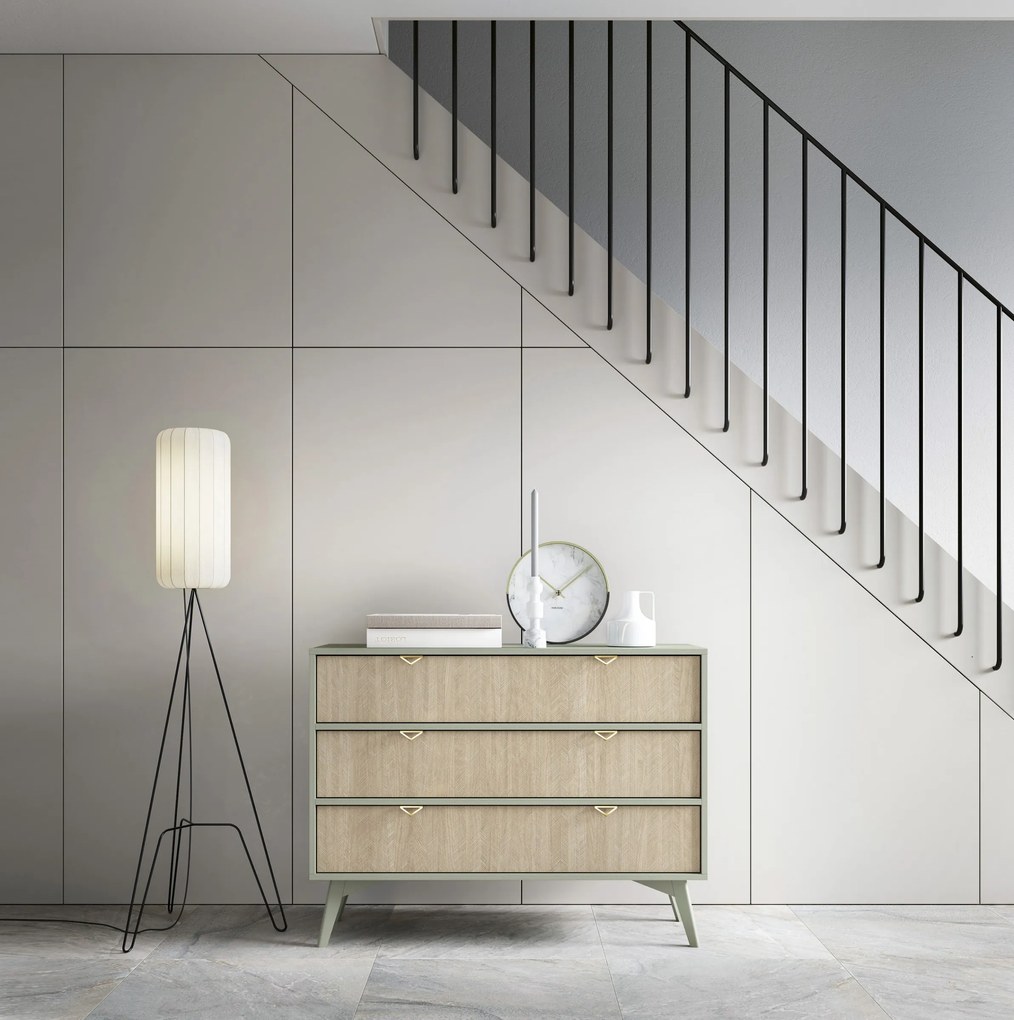 Komoda Forest II s šuplíky 106 cm eukalyptus/béžová