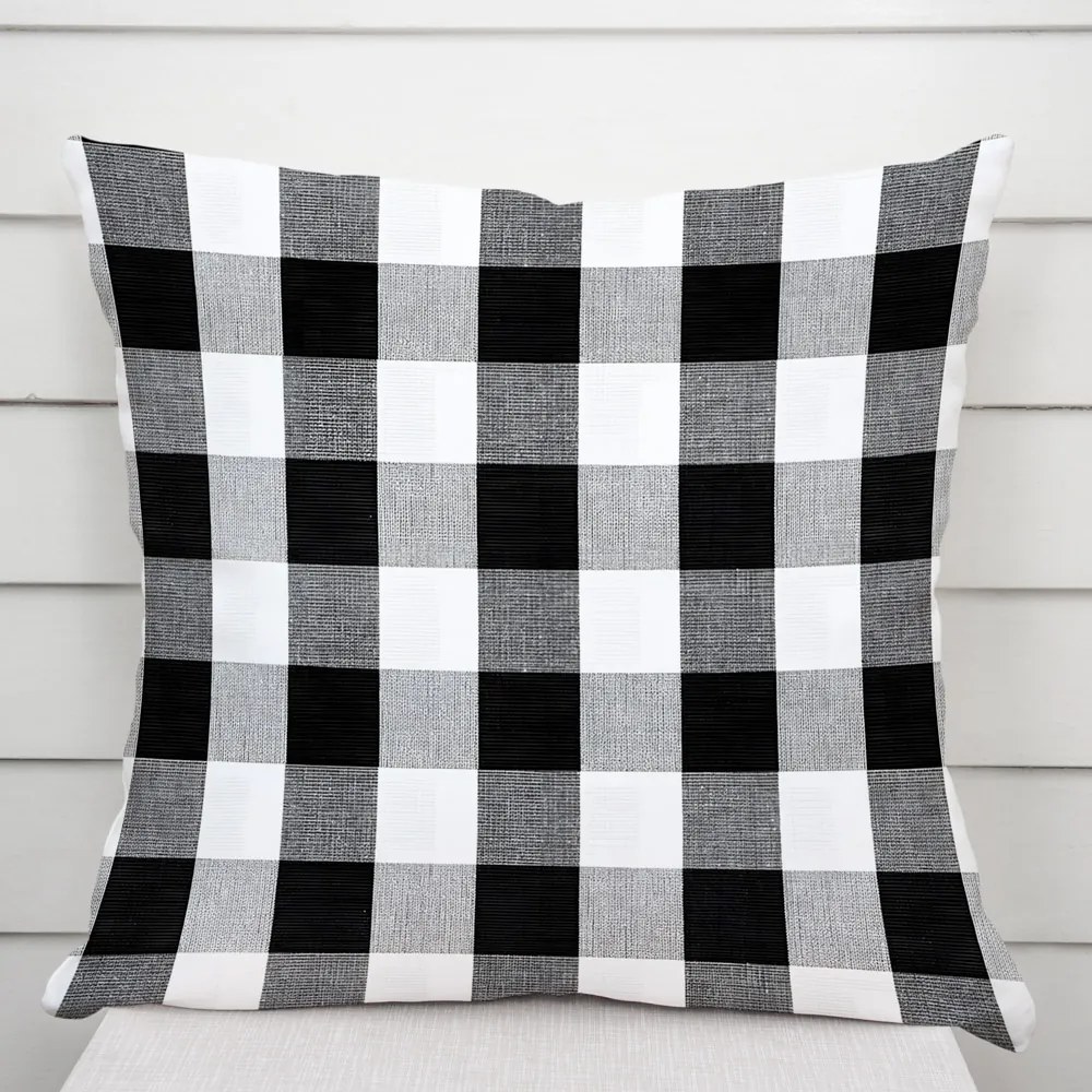 Biante Bavlnená obliečka na vankúš Olivia OL-004 Čierno-biela kocka veľká 50 x 50 cm