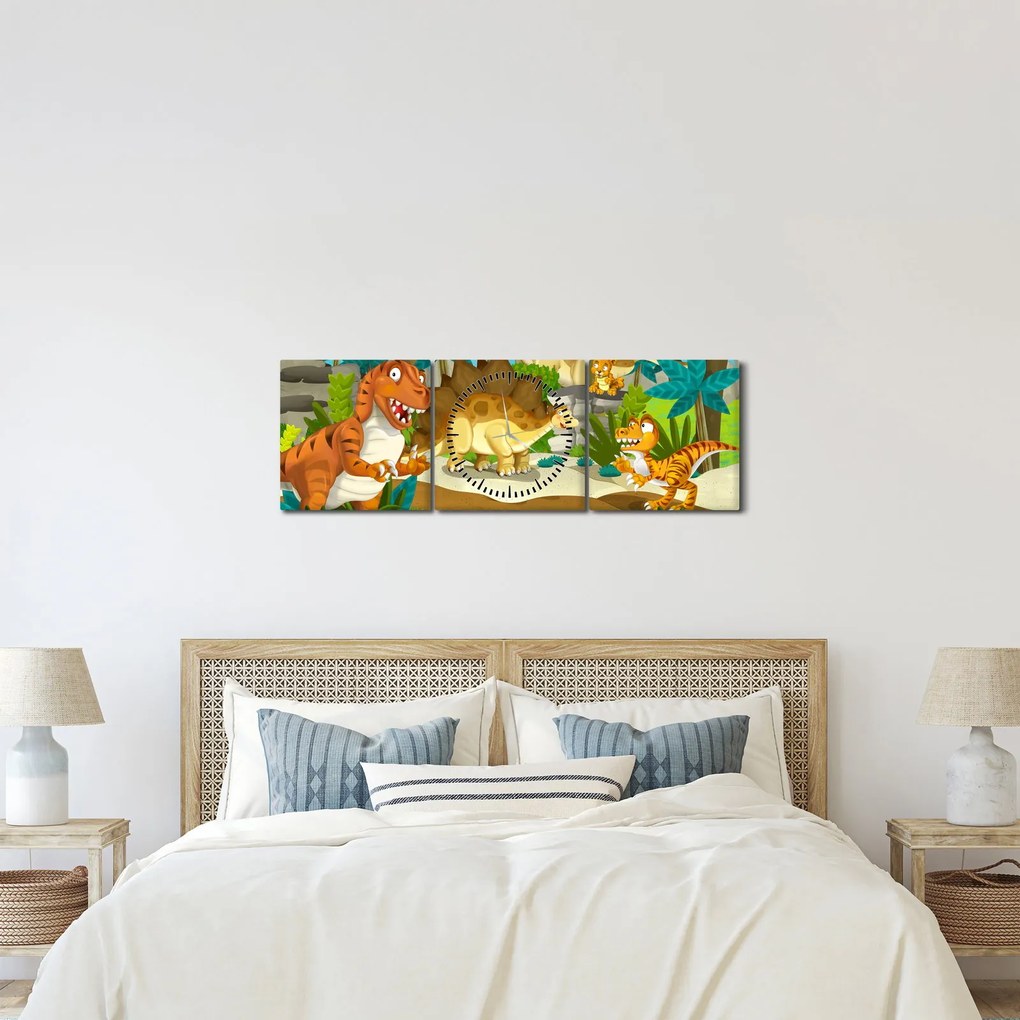 Obraz - Dinosauria (s hodinami) (90x30 cm)