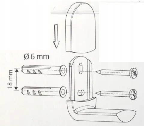 BISK Erga Vigo, nástenný 1-radový držiak na uteráky 60cm, chrómová, ERG-07679
