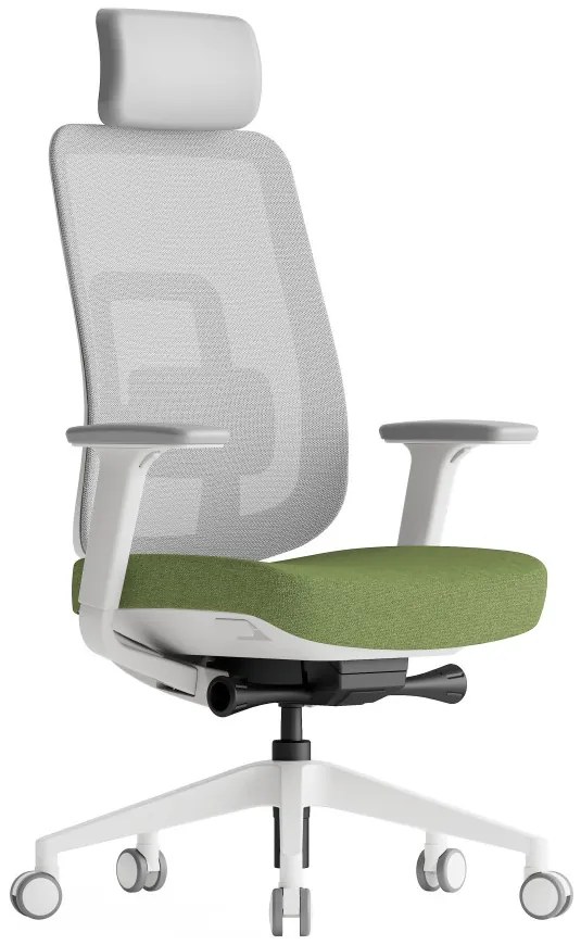 KREDE Kancelárska stolička K42 WHITE zelená