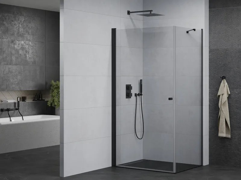Mexen Pretoria sprchovací kút 90x110cm, 6mm sklo, čierny profil-číre sklo, 852-090-110-70-00