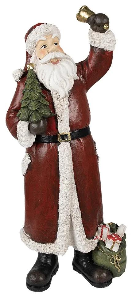 Dekorácia Santa so zvončekom a stromčekom - 22*15*51 cm