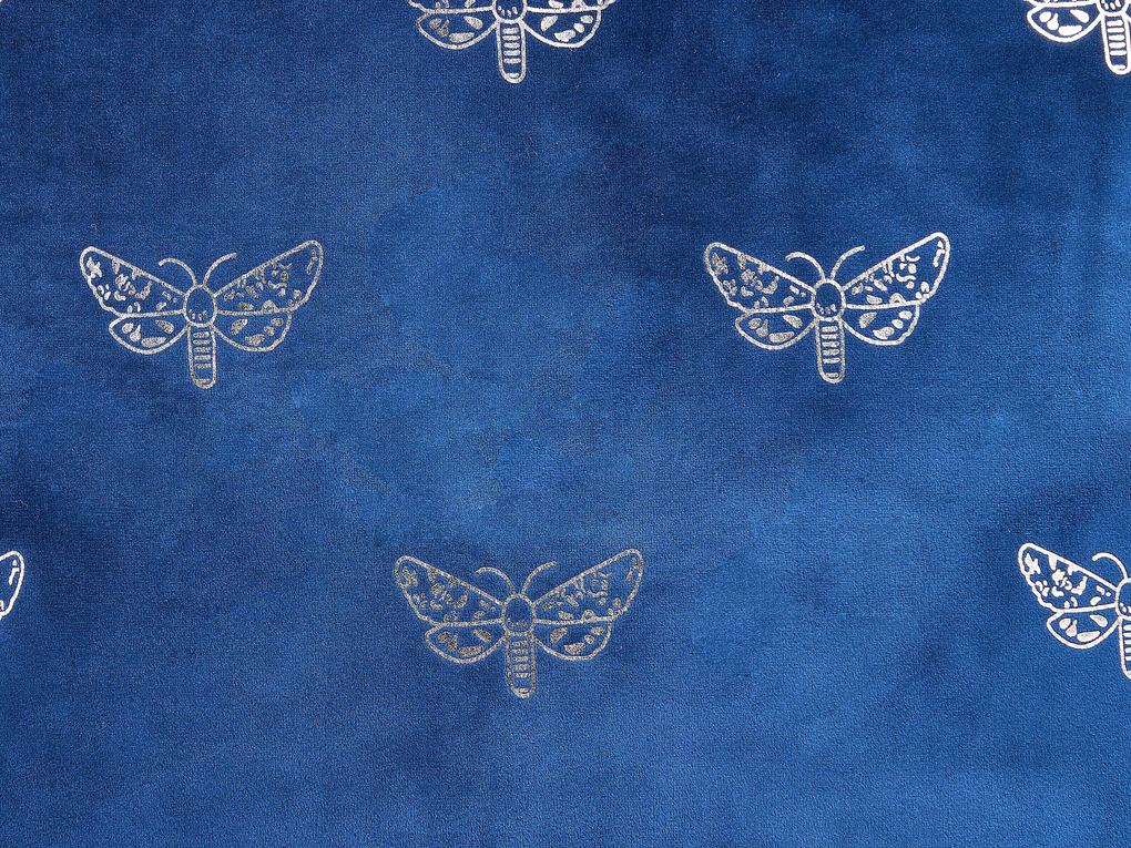 Sada 2 zamatových dekoratívnych vankúšov 45 x 45 cm modrá YUZURI Beliani