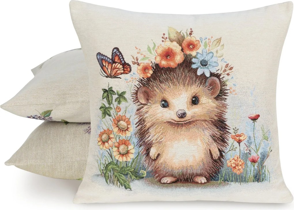 GOBELÍNOVÁ DEKORAČNÁ OBLIEČKA NA VANKÚŠ QUIFF 45X45 CM VZOROVANÁ