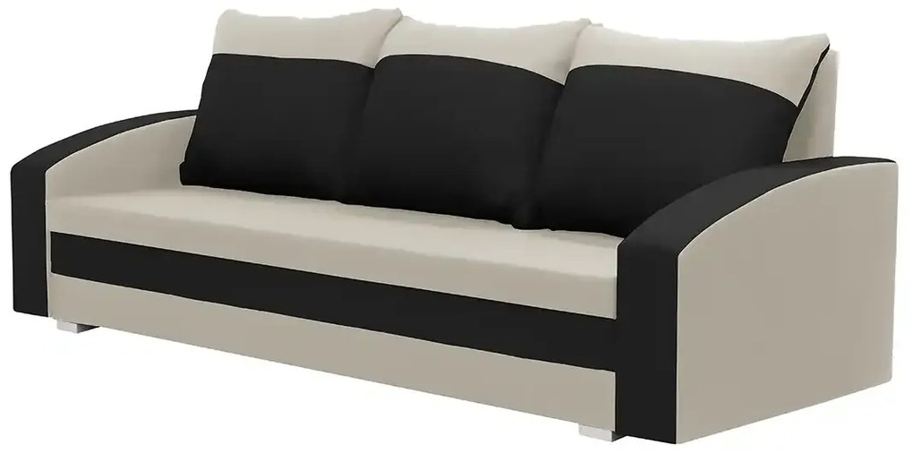 Pohovka 3-miestna s funkciou spania JAN Krémová/čierna