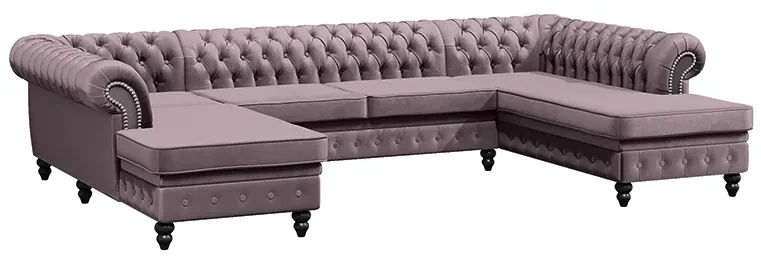 PROXIMA.store - Luxusná sedačka CHESTERFIELD LONG U FARBA NÔH: čierna, DRUH LÁTKY: TORRE - 17, FARBA OZDOBNÝCH ŠPENDLÍKOV: barok