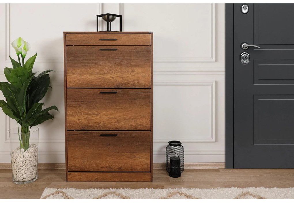 Botník (skrinka na topánky) Butoti 6 (orech oslo). Akcia -19%. Vlastná spoľahlivá doprava až k Vám domov. 1094668