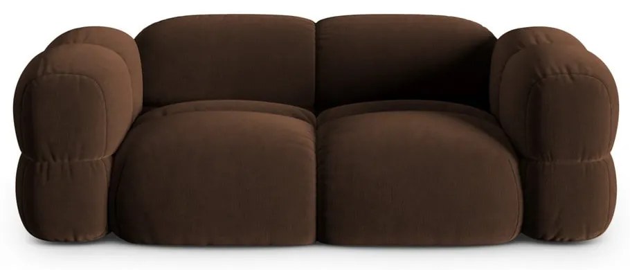 Tmavohnedá zamatová pohovka 210 cm Loretto – Cosmopolitan Design