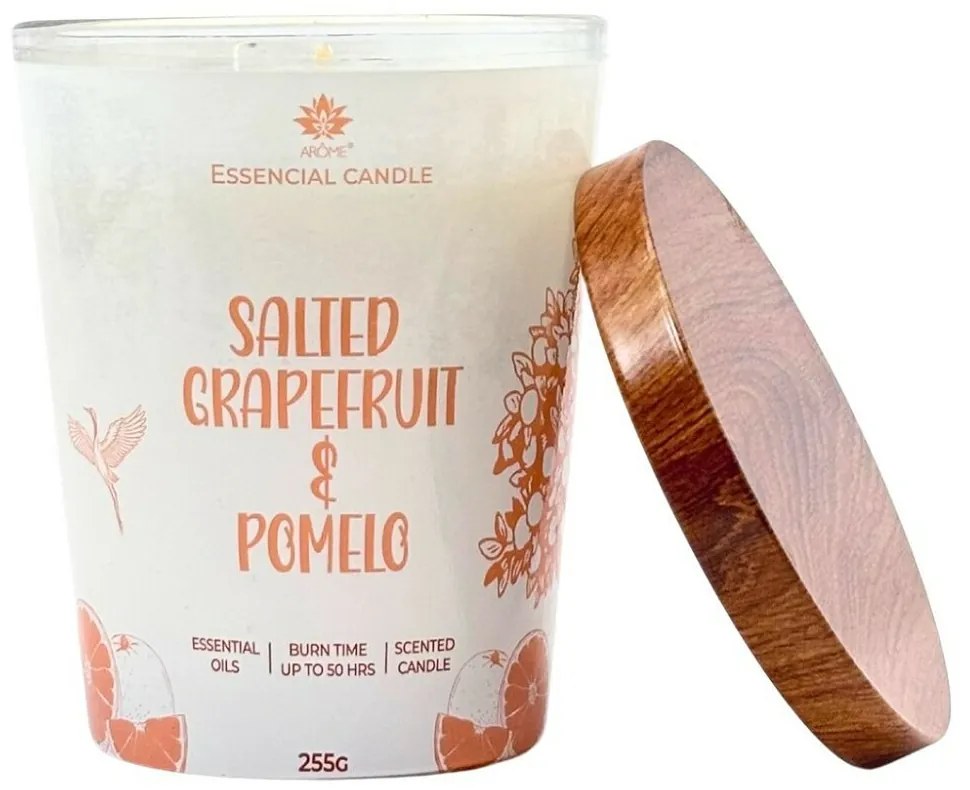 Sviečka Arome v skle s kovovým viečkom 255g Slanýgrapefruit a pomelo