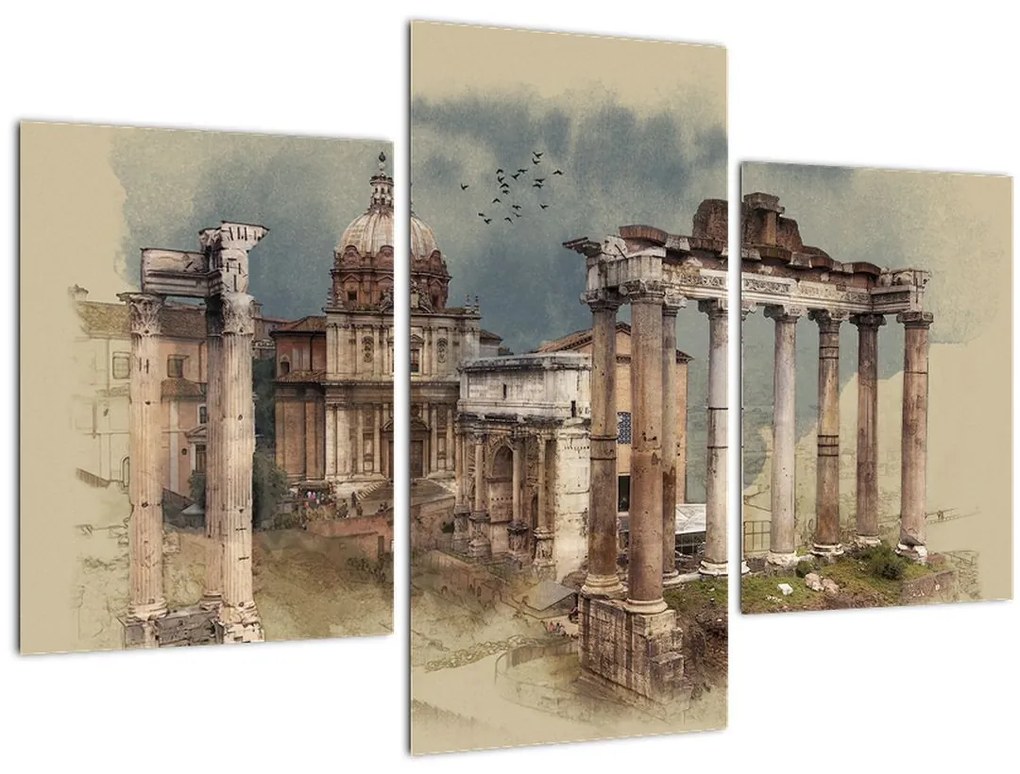 Obraz - Forum Romanum, Rím, Taliansko (90x60 cm)