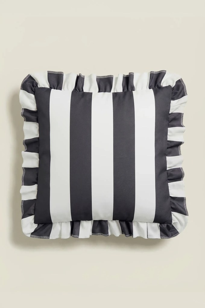 Záhradná obliečka na vankúš STRIPES grafitová 40x40 cm