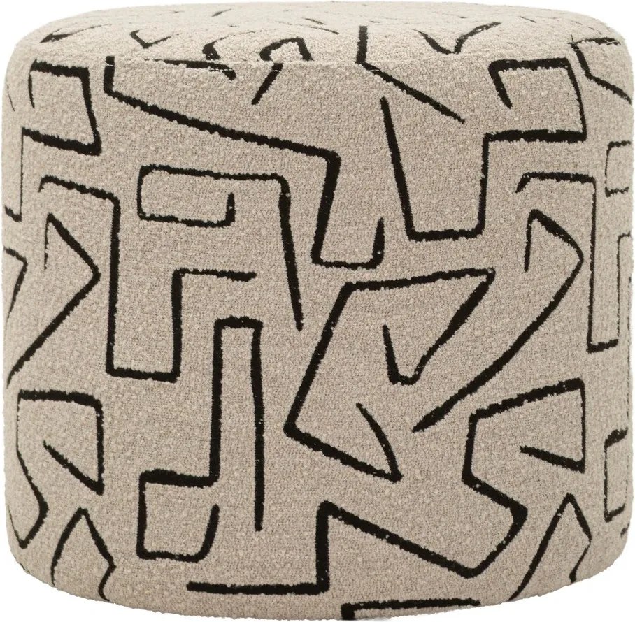 Béžový taburet z textílie buklé Nairobi – Mauro Ferretti