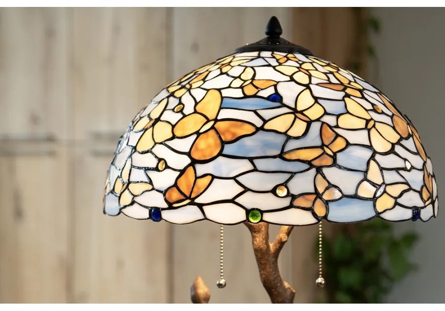 Tiffany lampa vitrážová MOTÝLE Ø40*60