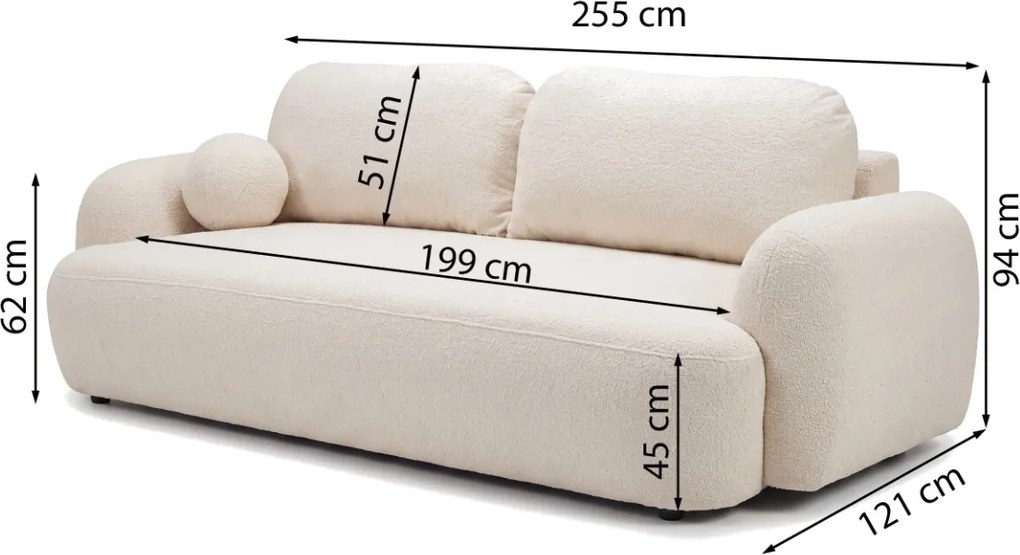 POHOVKA ZAMIRA 3 MIESTNA QUELLE 255 X 121 cm