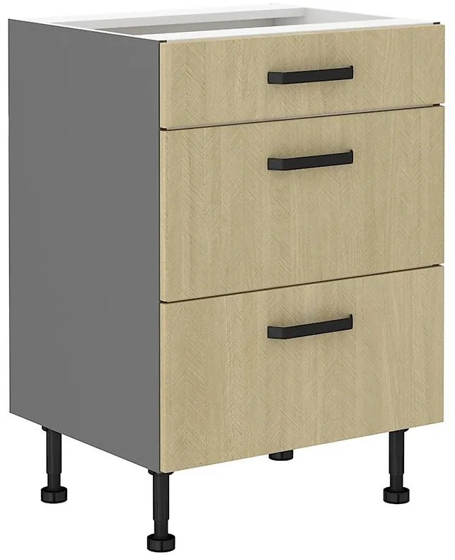 Kuchynská skrinka SCANDI jedľa/antracitová 60d 3s bb