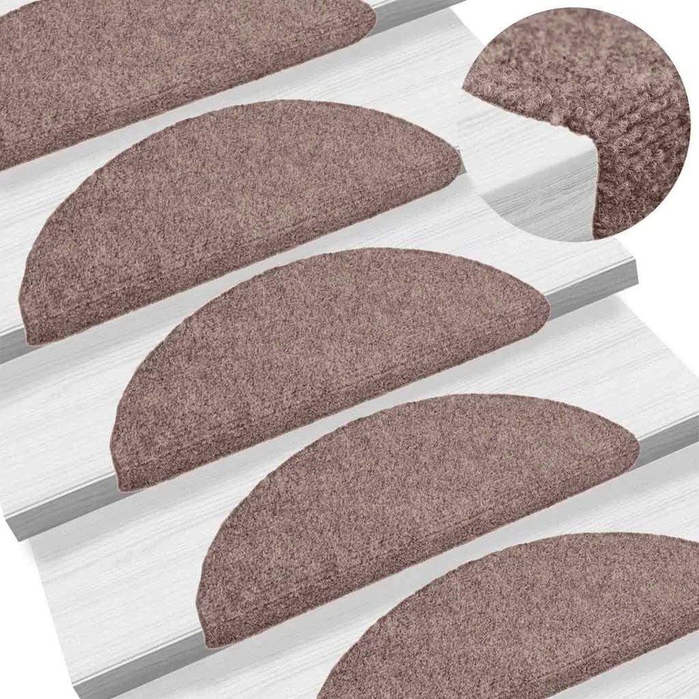 Schodiskové rohože samolepiace 30 ks krémová 56x17x3 cm 3365679