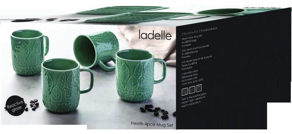 Tyrkysové porcelánové hrnčeky v súprave 4 ks 400 ml Heath Jade – Ladelle