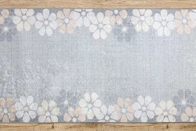 Protišmykový behúň LOTUS CLOVER 60960 sivý