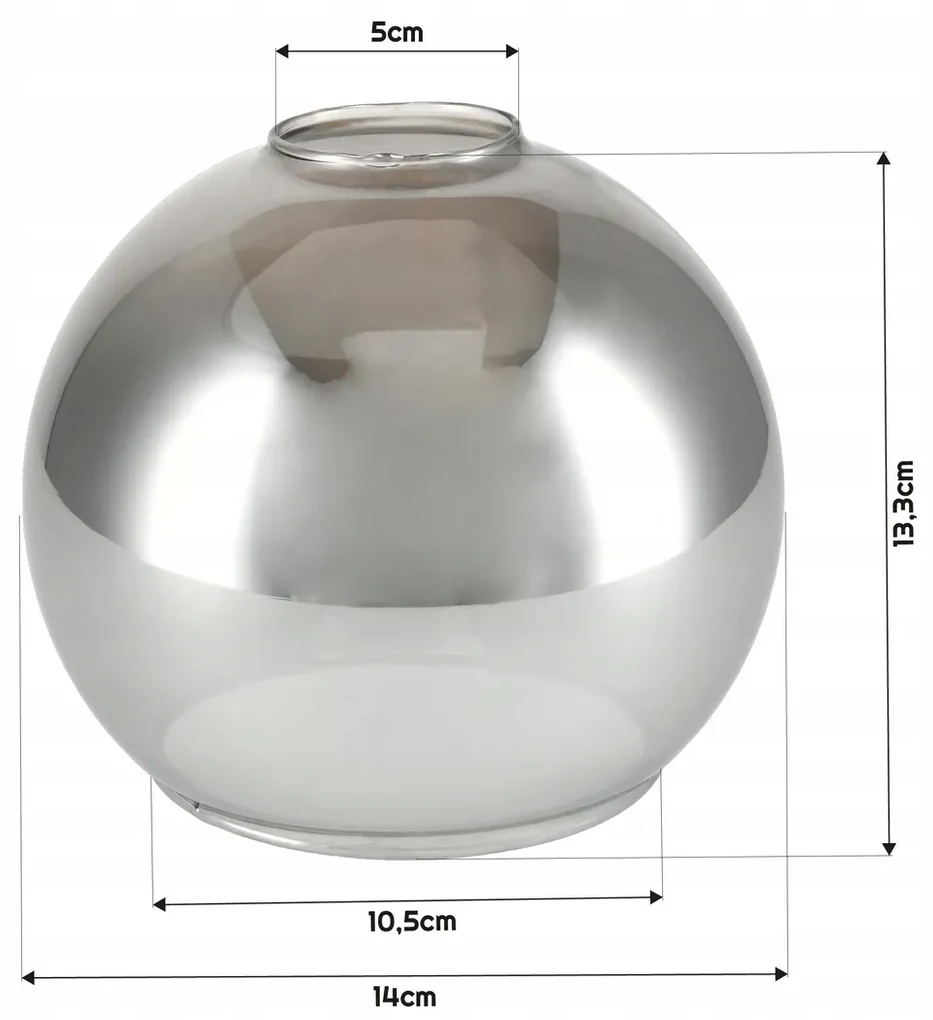 BERGE Sklenená LED stropná lampa 1xE27 - dymová guľa