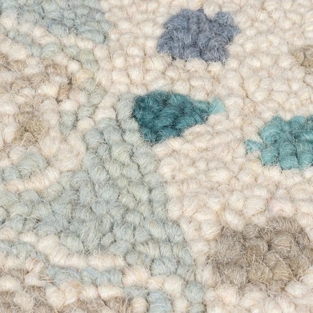 Modrý/béžový ručne tkaný vlnený koberec 120x170 cm Eloise Patchwork – Flair Rugs