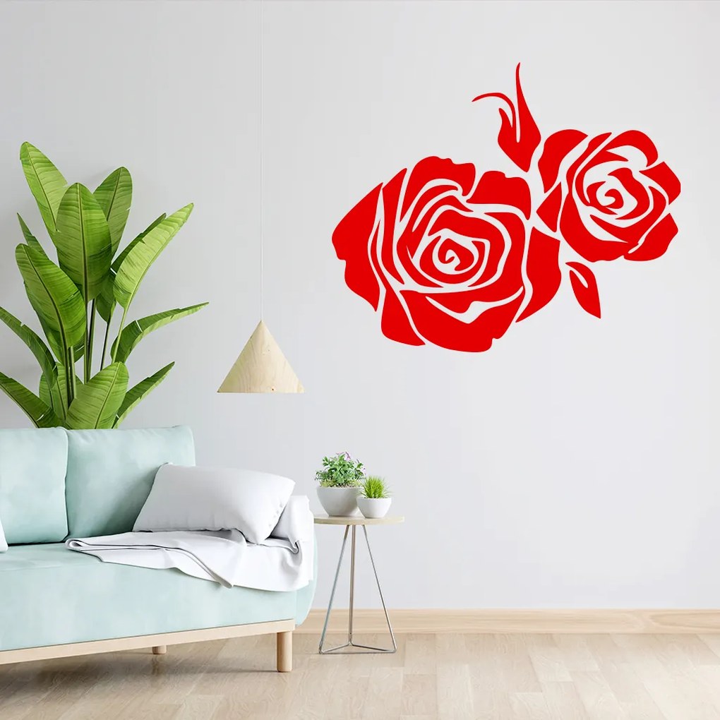 Veselá Stena Samolepka Ruža Farba: červená, Veľkosť: 100 x 118 cm