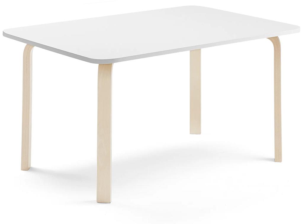 Stôl ELTON, 1400x700x640 mm, laminát - biela, breza