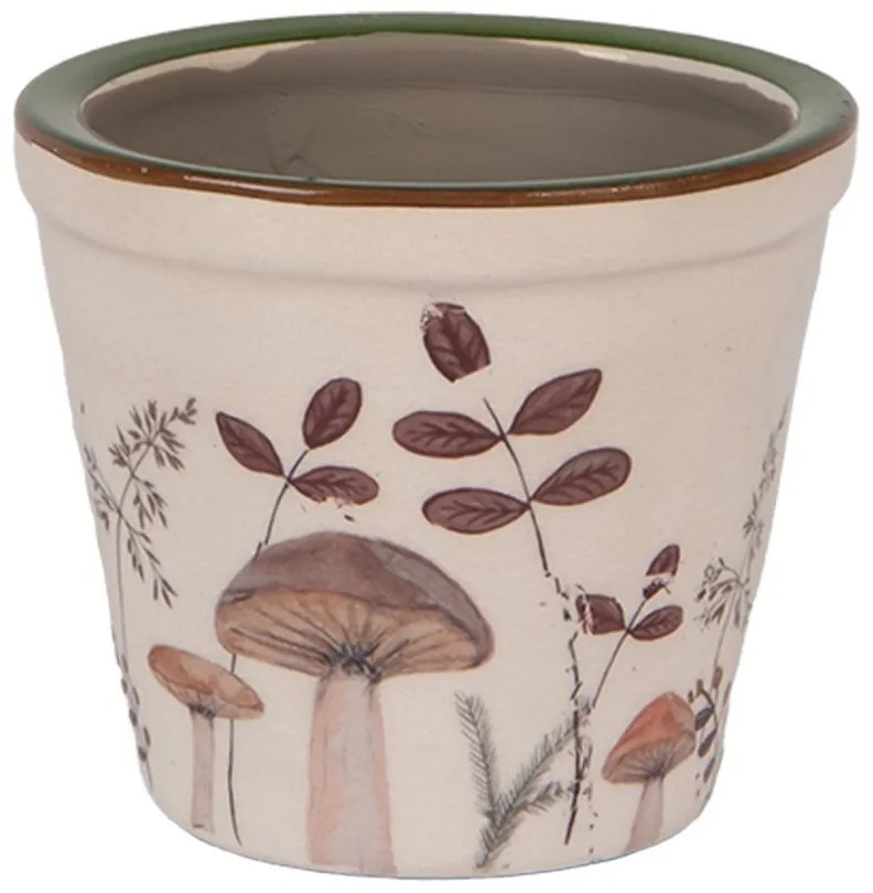 Béžový obal na kvetináč s hubkami Little Forest Jewels XS - Ø 8*7 cm