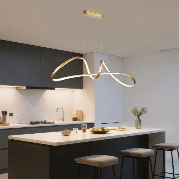 Brilagi-LED Stmievateľný luster na lanku TWISTER LED/60W/230V 3000-6000K zlatá+DO