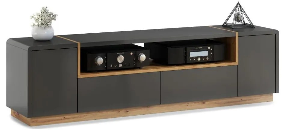 Televízny stolík FRED antracit/dub artisan